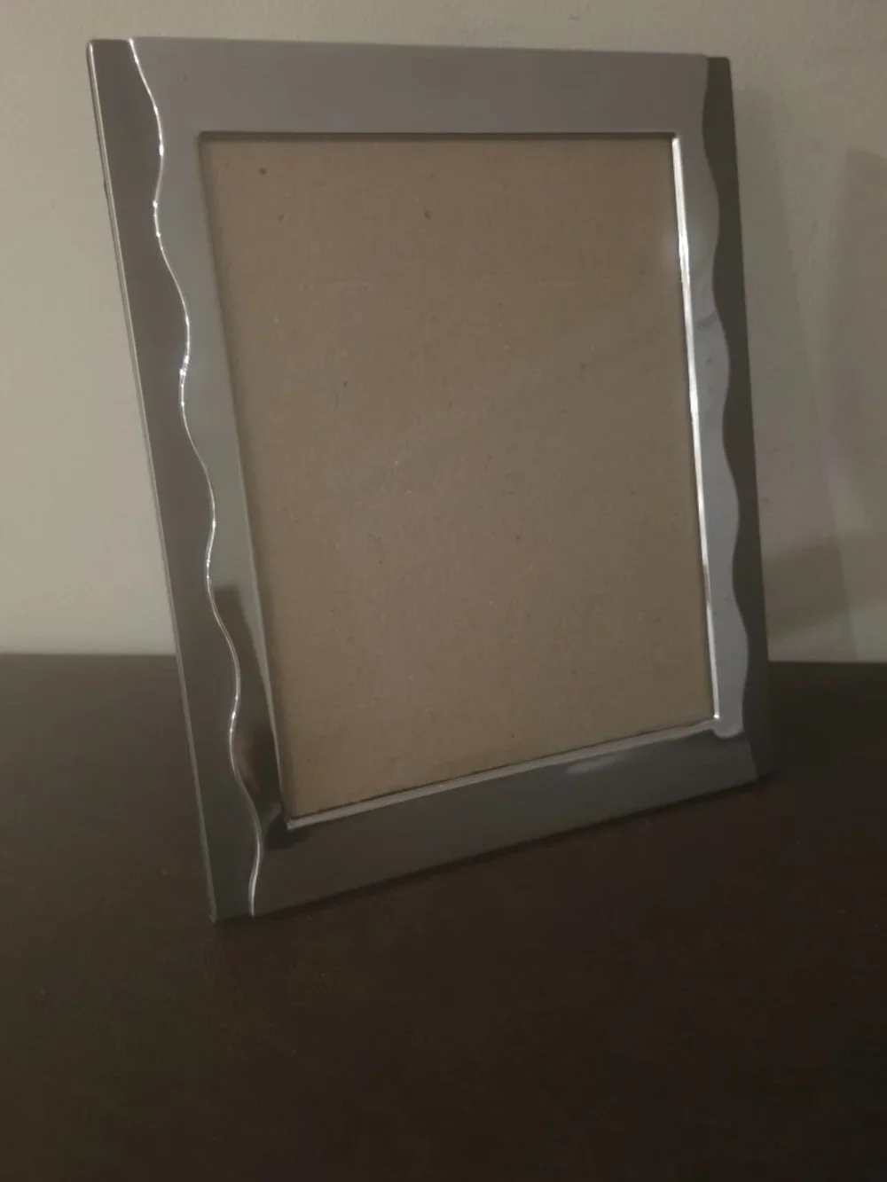 Two Tone Burnes of Boston Gray Metal Modern Style Standing Picture Frame 5 X 7